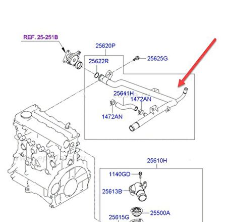 Hyundai i20 Devridaim Borusu [Orjinal] (256202A700)